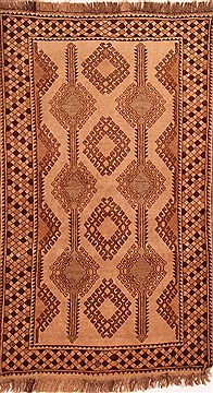Persian Gabbeh Beige Rectangle 4x6 ft Wool Carpet 24400