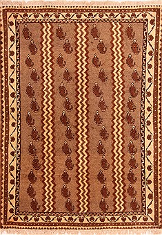 Persian Gabbeh Brown Rectangle 3x5 ft Wool Carpet 24435