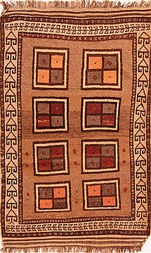 Baluch Brown Hand Knotted 3'11" X 5'11"  Area Rug 100-24450