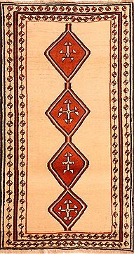 Persian Gabbeh White Rectangle 3x5 ft Wool Carpet 24624