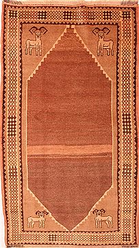 Gabbeh Beige Hand Knotted 4'2" X 7'5"  Area Rug 100-24659