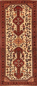 Persian Abadeh Beige Runner 6 ft and Smaller Wool Carpet 24713