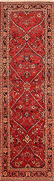 Mahal Red Runner Hand Knotted 3'5" X 11'3"  Area Rug 100-24722