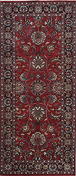 Indian Kashan Red Runner 6 ft and Smaller Wool Carpet 24802