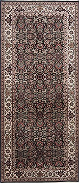 Indian Herati Black Rectangle 3x5 ft Wool Carpet 24875