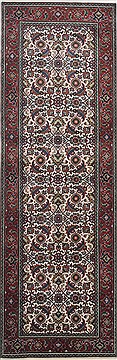 Indian Herati Brown Runner 6 ft and Smaller Wool Carpet 24990