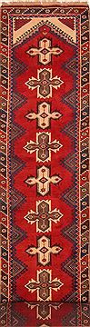 Yalameh Red Runner Hand Knotted 3'1" X 15'4"  Area Rug 100-25119