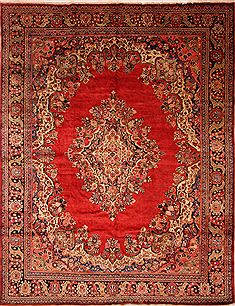 Mahal Red Hand Knotted 11'1" X 14'1"  Area Rug 100-25151
