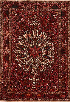 Persian Bakhtiar Red Rectangle 10x14 ft Wool Carpet 25203