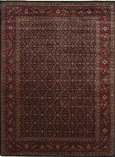 Indian Herati Brown Rectangle 9x12 ft Wool Carpet 25319
