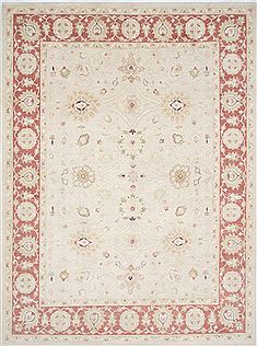 Pakistani Chobi Beige Rectangle 9x12 ft Wool Carpet 25331