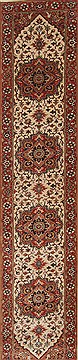 Indian Serapi Beige Runner 10 to 12 ft Wool Carpet 25348