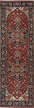 Indian Serapi Green Runner 6 ft and Smaller Wool Carpet 25453