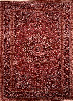 Mashad Red Hand Knotted 11'6" X 15'9"  Area Rug 100-25514