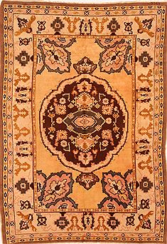 Tabriz Beige Hand Knotted 6'6" X 9'4"  Area Rug 100-25520