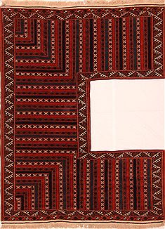 Afghan Geometric Multicolor Rectangle 7x9 ft Wool Carpet 25536