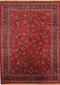 Mashad Red Hand Knotted 10'7" X 14'11"  Area Rug 100-25681