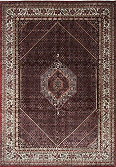 Indian Bidjar Beige Rectangle 8x11 ft Wool Carpet 25689