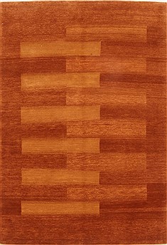 Indian Gabbeh Beige Rectangle 4x6 ft Wool Carpet 25841