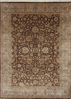 Indian Kashmar Beige Rectangle 9x12 ft Wool Carpet 25929