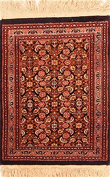 Egyptian Tabriz Brown Rectangle 2x3 ft Wool Carpet 26020