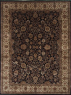 Indian Kashan Beige Rectangle 9x12 ft Wool Carpet 26187