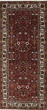Indian Semnan Beige Runner 6 ft and Smaller Wool Carpet 26209