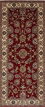 Indian Isfahan Red Runner 6 ft and Smaller Wool Carpet 26217