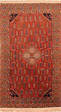 Armenian Shirvan Red Rectangle 5x7 ft Wool Carpet 26653