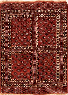 Yamouth Red Hand Knotted 4'0" X 5'5"  Area Rug 100-26675