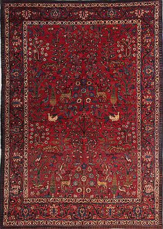 Persian Tabriz Red Rectangle 7x10 ft Wool Carpet 26712