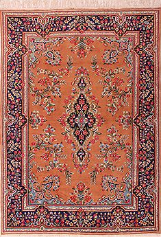 Persian Kerman Orange Rectangle 6x9 ft Wool Carpet 26720
