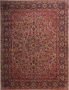 Persian Kerman Green Rectangle 10x13 ft Wool Carpet 26728