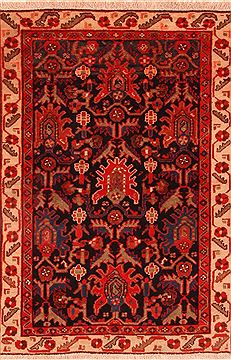 Malayer Red Hand Knotted 3'1" X 4'6"  Area Rug 100-26755