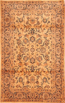 Romania Tabriz Beige Rectangle 4x6 ft Wool Carpet 26799