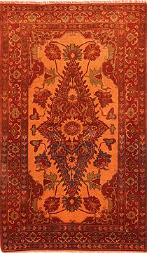 Afghan Kurdi Red Rectangle 5x7 ft Wool Carpet 26840