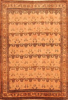 Qum Beige Hand Knotted 4'8" X 6'9"  Area Rug 100-26857