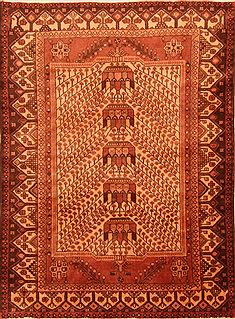 Afghan Shahsavan Brown Rectangle 4x6 ft Wool Carpet 26862