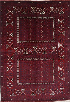 Afghan Turkman Blue Rectangle 6x9 ft Wool Carpet 26914
