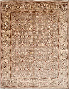Indian Isfahan Beige Rectangle 8x10 ft Wool Carpet 26935