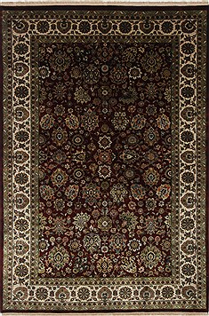 Indian Isfahan Red Rectangle 6x9 ft Wool Carpet 26943