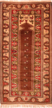 Turkish Kazak Brown Rectangle 4x6 ft Wool Carpet 26972