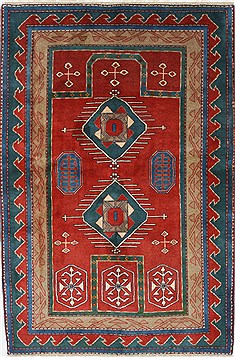 Persian Yalameh Blue Rectangle 5x7 ft Wool Carpet 27017
