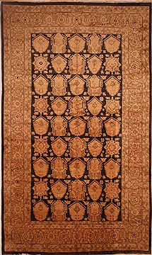 Persian Moshk Abad Beige Rectangle 11x16 ft Wool Carpet 27103