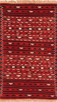 Afghan Maymeh Red Rectangle 4x6 ft Wool Carpet 27575