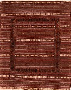 Kilim Red Flat Woven 4'2" X 5'11"  Area Rug 100-27604