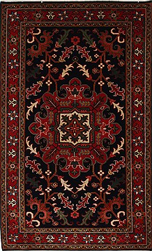 Indian Karajeh Red Rectangle 3x5 ft Wool Carpet 27645