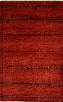 Indian Gabbeh Red Rectangle 3x5 ft Wool Carpet 27703