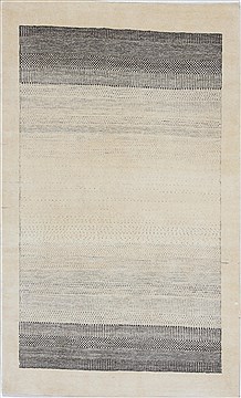 Indian Gabbeh Grey Rectangle 3x5 ft Wool Carpet 27708