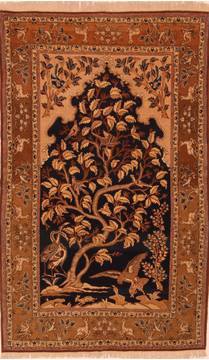 Qum Brown Hand Knotted 4'8" X 7'8"  Area Rug 100-27720